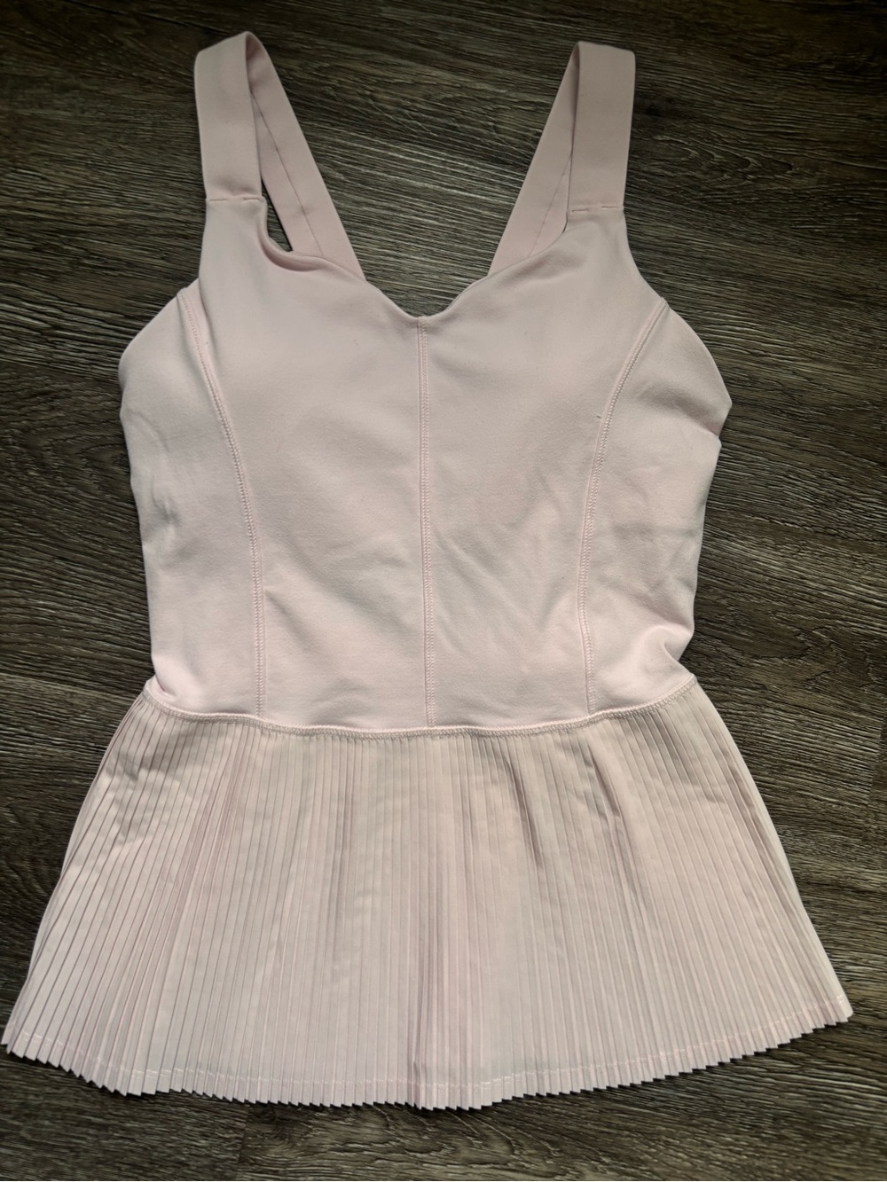 lululemon athletica Light Pink Pleated Peplum Tank Top